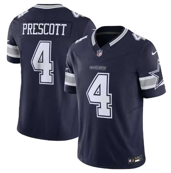 Men & Women & Youth Dallas Cowboys #4 Dak Prescott Navy 2023 F.U.S.E. Vapor Limited Stitched Football Jersey